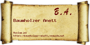 Baumholzer Anett névjegykártya