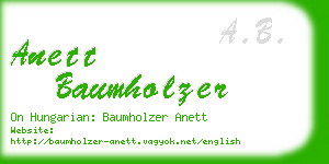 anett baumholzer business card